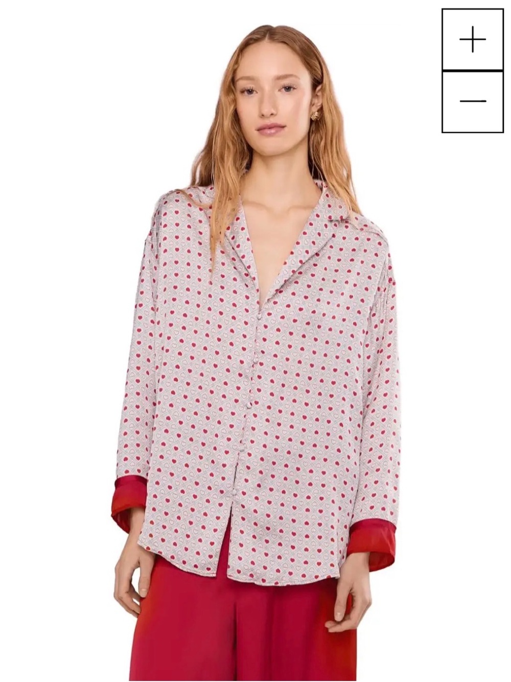 Free People White Shirt with Pink Dot Print